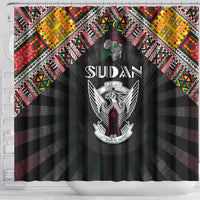 Sudan Roots Shower Curtain African Map in Fingerprint and Tribal Colors