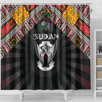 Sudan Roots Shower Curtain African Map in Fingerprint and Tribal Colors