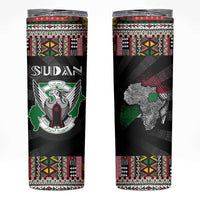 Sudan Roots Skinny Tumbler African Map in Fingerprint and Tribal Colors