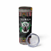 Sudan Roots Skinny Tumbler African Map in Fingerprint and Tribal Colors