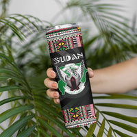 Sudan Roots Skinny Tumbler African Map in Fingerprint and Tribal Colors
