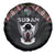 Sudan Roots Spare Tire Cover African Map in Fingerprint and Tribal Colors