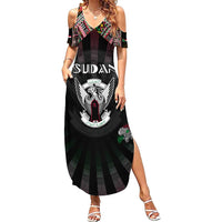 Personalized Sudan Roots Summer Maxi Dress African Map in Fingerprint and Tribal Colors