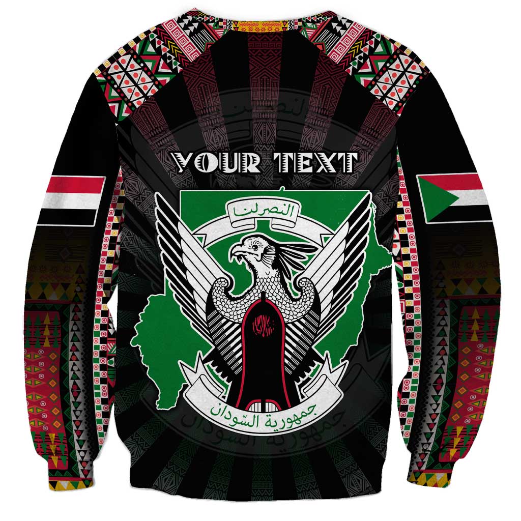 Personalized Sudan Roots Sweatshirt African Map in Fingerprint and Tribal Colors