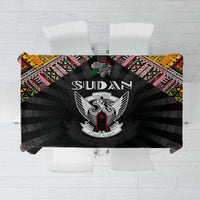 Sudan Roots Tablecloth African Map in Fingerprint and Tribal Colors