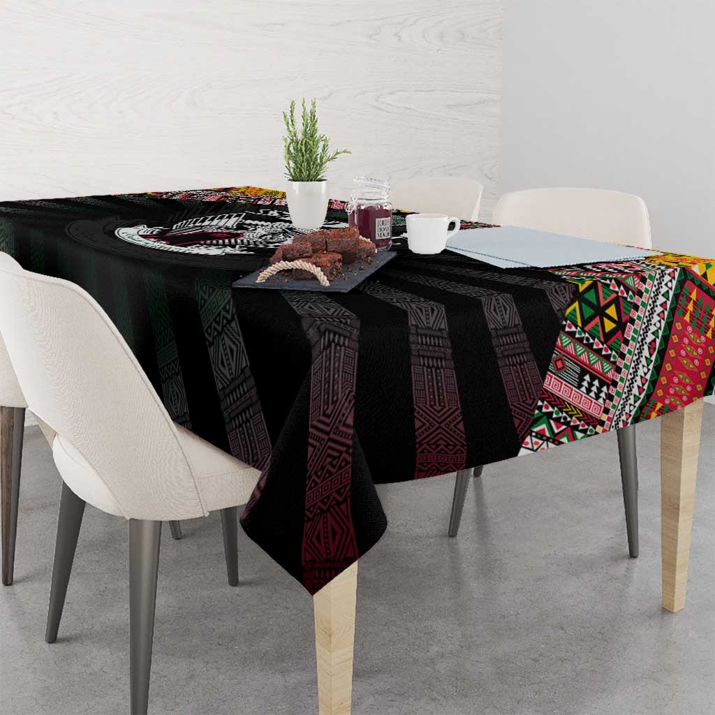 Sudan Roots Tablecloth African Map in Fingerprint and Tribal Colors