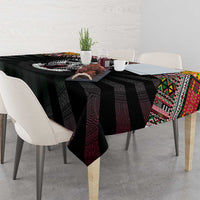 Sudan Roots Tablecloth African Map in Fingerprint and Tribal Colors