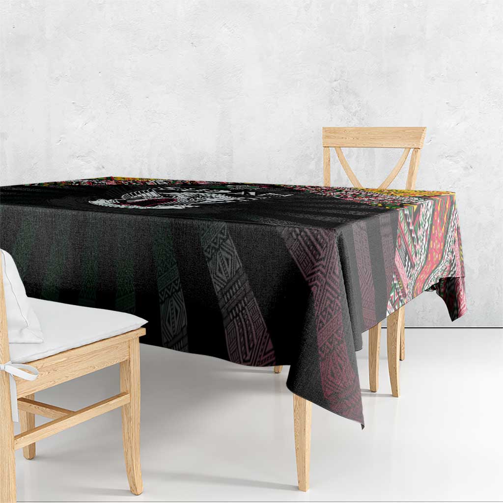 Sudan Roots Tablecloth African Map in Fingerprint and Tribal Colors