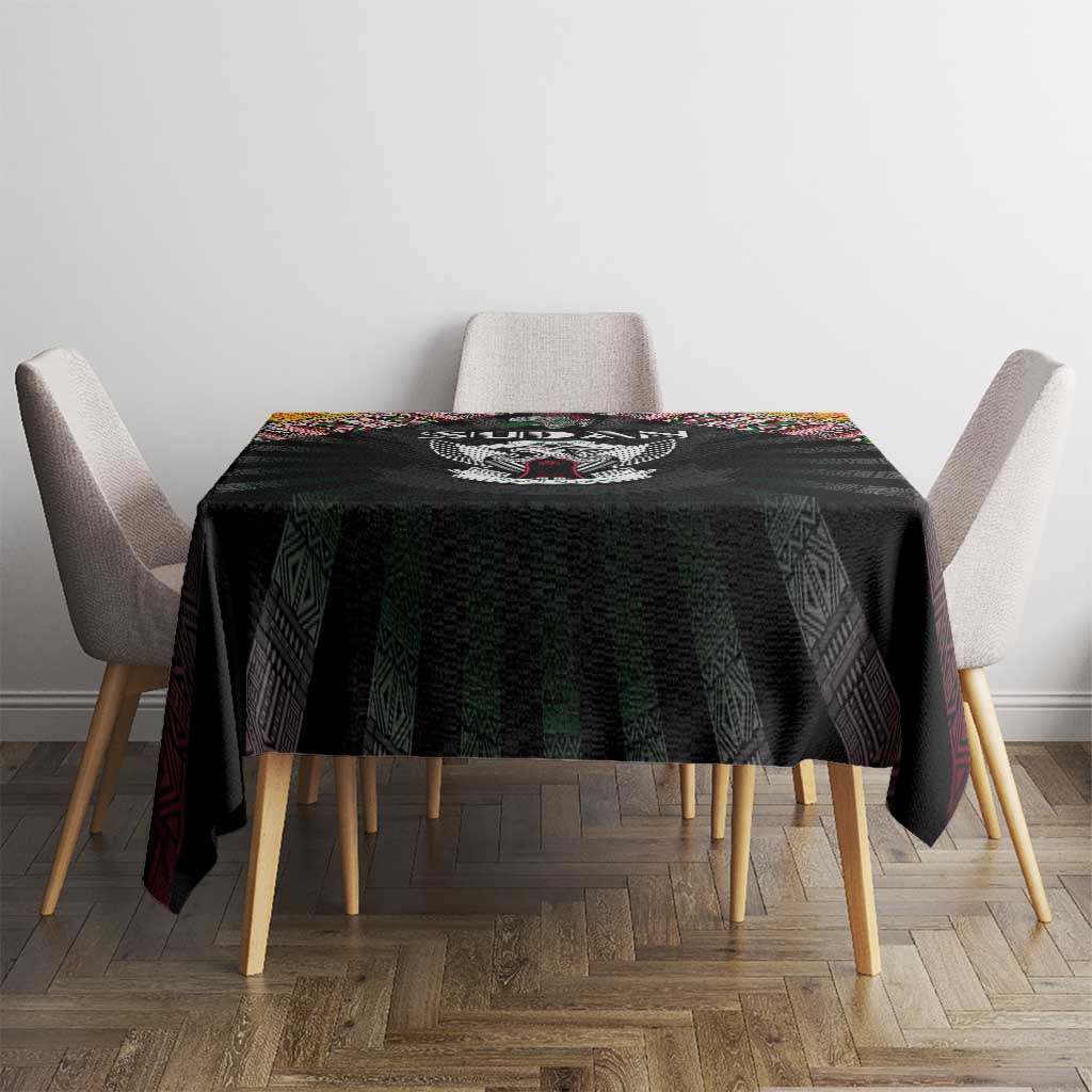 Sudan Roots Tablecloth African Map in Fingerprint and Tribal Colors
