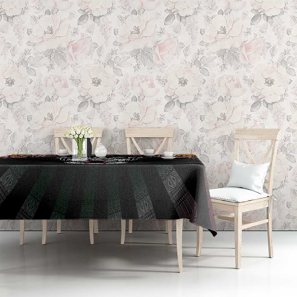 Sudan Roots Tablecloth African Map in Fingerprint and Tribal Colors