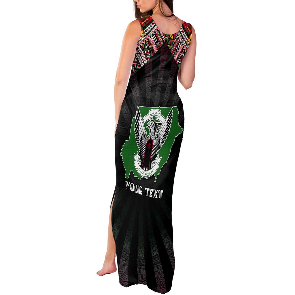 Personalized Sudan Roots Tank Maxi Dress African Map in Fingerprint and Tribal Colors