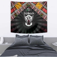 Sudan Roots Tapestry African Map in Fingerprint and Tribal Colors