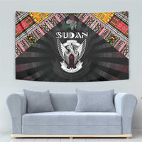 Sudan Roots Tapestry African Map in Fingerprint and Tribal Colors