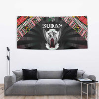 Sudan Roots Tapestry African Map in Fingerprint and Tribal Colors