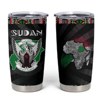 Sudan Roots Tumbler Cup African Map in Fingerprint and Tribal Colors