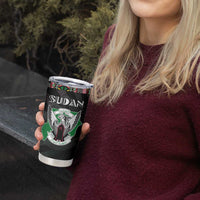 Sudan Roots Tumbler Cup African Map in Fingerprint and Tribal Colors