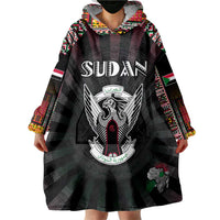 Personalized Sudan Roots Wearable Blanket Hoodie African Map in Fingerprint and Tribal Colors