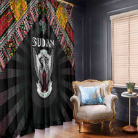 Sudan Roots Window Curtain African Map in Fingerprint and Tribal Colors