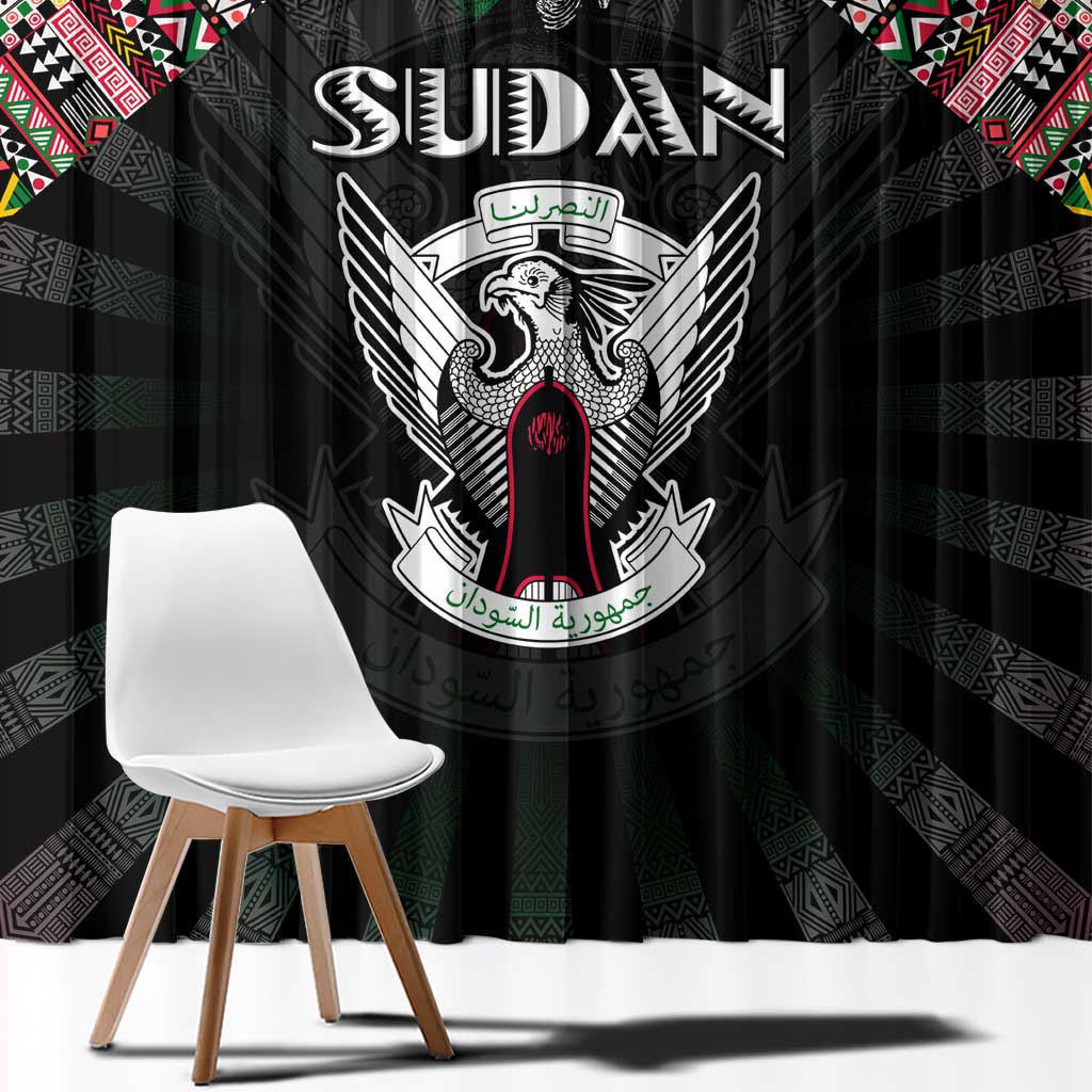 Sudan Roots Window Curtain African Map in Fingerprint and Tribal Colors