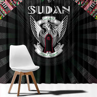 Sudan Roots Window Curtain African Map in Fingerprint and Tribal Colors