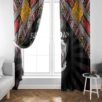 Sudan Roots Window Curtain African Map in Fingerprint and Tribal Colors