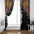Sudan Roots Window Curtain African Map in Fingerprint and Tribal Colors
