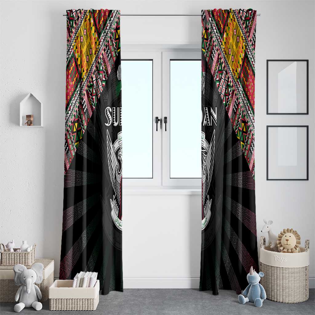 Sudan Roots Window Curtain African Map in Fingerprint and Tribal Colors