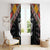 Sudan Roots Window Curtain African Map in Fingerprint and Tribal Colors