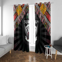 Sudan Roots Window Curtain African Map in Fingerprint and Tribal Colors
