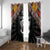 Sudan Roots Window Curtain African Map in Fingerprint and Tribal Colors