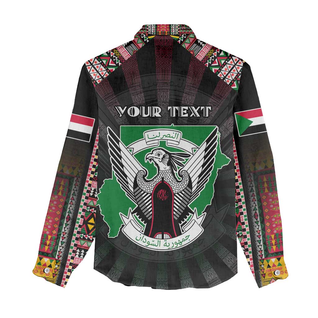 Personalized Sudan Roots Women Casual Shirt African Map in Fingerprint and Tribal Colors