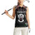 Personalized Sudan Roots Women Sleeveless Polo Shirt African Map in Fingerprint and Tribal Colors