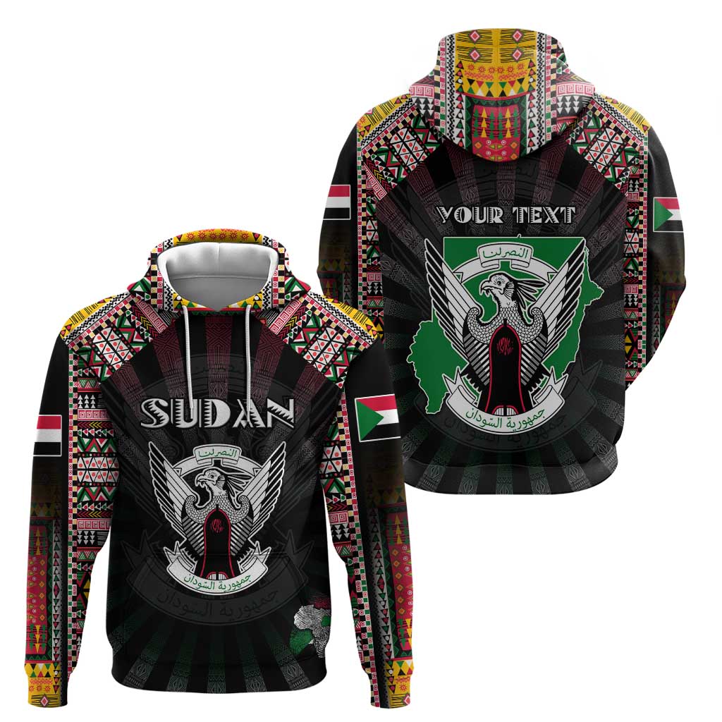 Personalized Sudan Roots Zip Hoodie African Map in Fingerprint and Tribal Colors