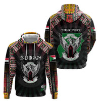 Personalized Sudan Roots Zip Hoodie African Map in Fingerprint and Tribal Colors