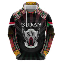 Personalized Sudan Roots Zip Hoodie African Map in Fingerprint and Tribal Colors