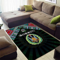 Djibouti Roots Area Rug African Map in Fingerprint and Tribal Colors