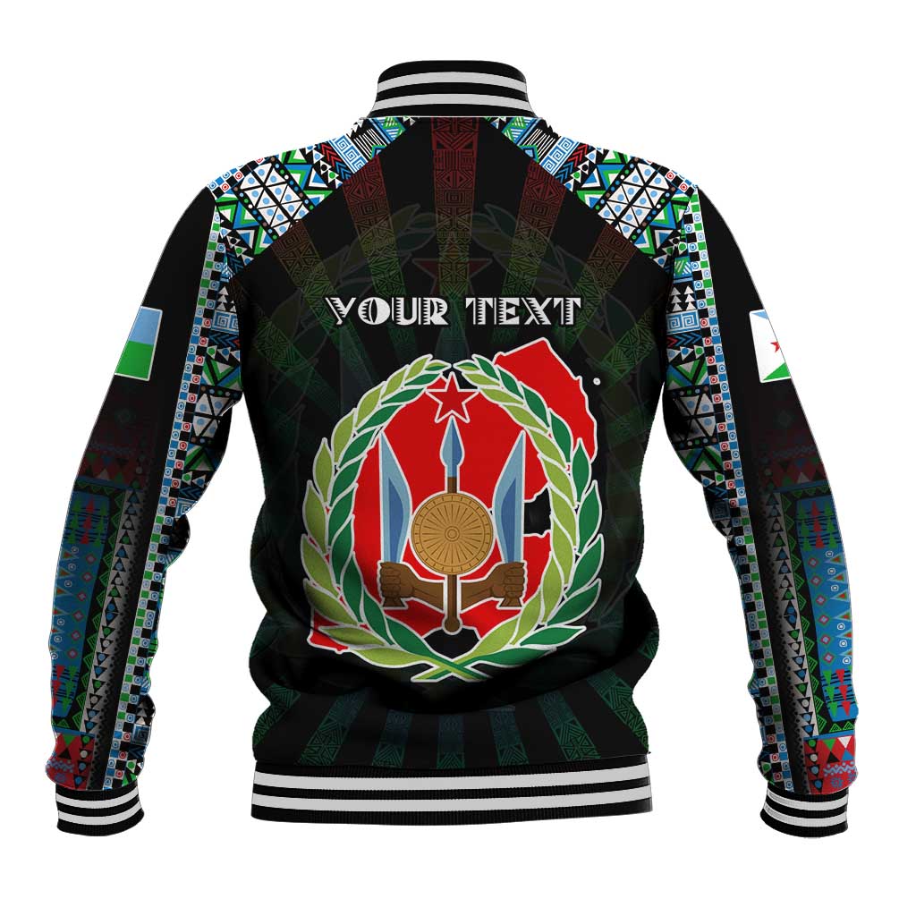 Personalized Djibouti Roots Baseball Jacket African Map in Fingerprint and Tribal Colors