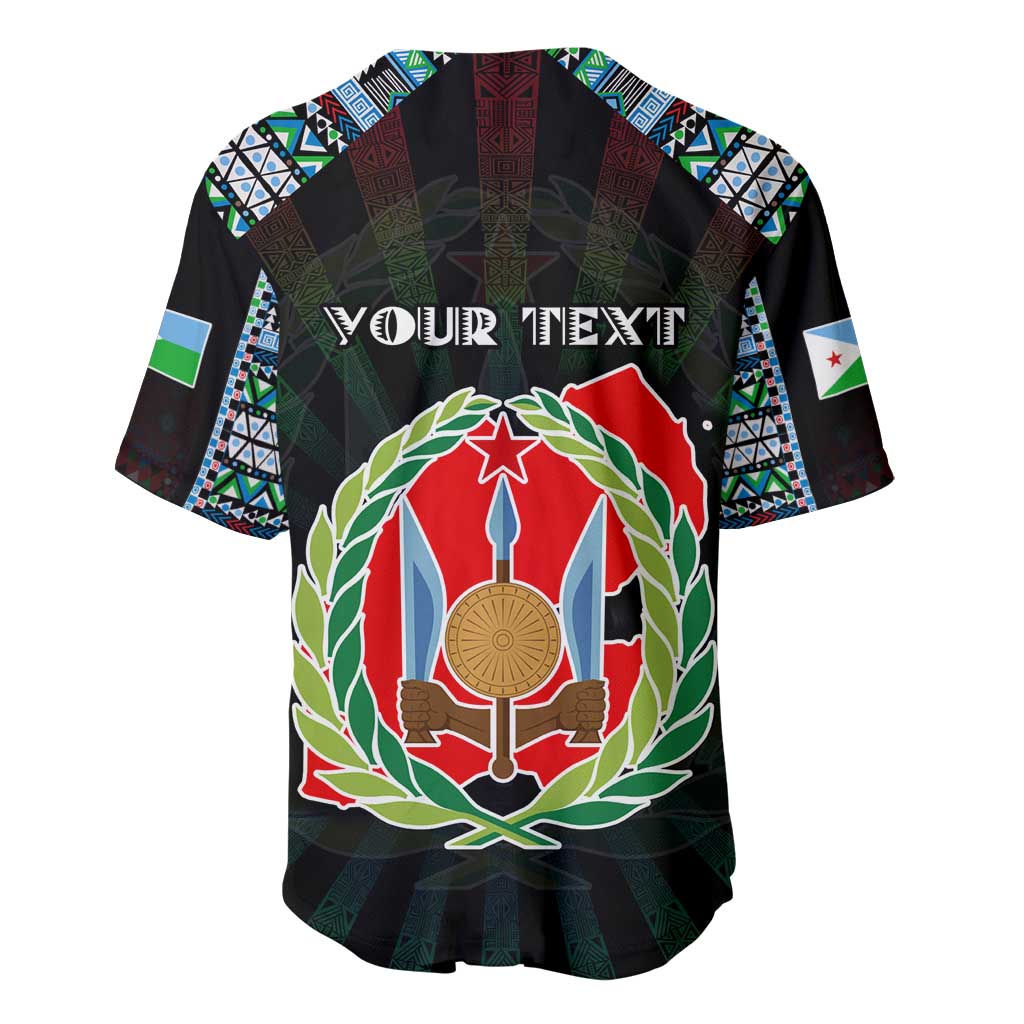 Personalized Djibouti Roots Baseball Jersey African Map in Fingerprint and Tribal Colors
