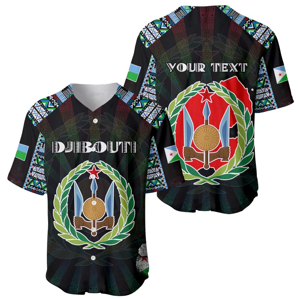 Personalized Djibouti Roots Baseball Jersey African Map in Fingerprint and Tribal Colors