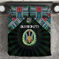 Djibouti Roots Bedding Set African Map in Fingerprint and Tribal Colors