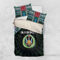 Djibouti Roots Bedding Set African Map in Fingerprint and Tribal Colors