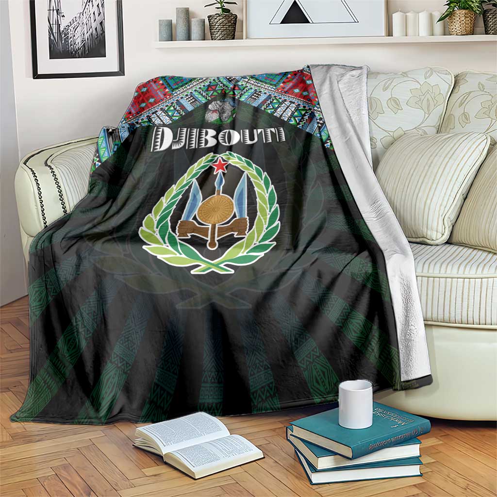 Djibouti Roots Blanket African Map in Fingerprint and Tribal Colors