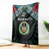 Djibouti Roots Blanket African Map in Fingerprint and Tribal Colors