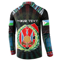 Personalized Djibouti Roots Button Sweatshirt African Map in Fingerprint and Tribal Colors