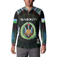 Personalized Djibouti Roots Button Sweatshirt African Map in Fingerprint and Tribal Colors