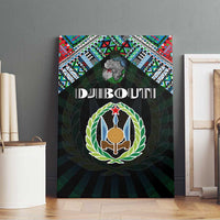 Djibouti Roots Canvas Wall Art African Map in Fingerprint and Tribal Colors