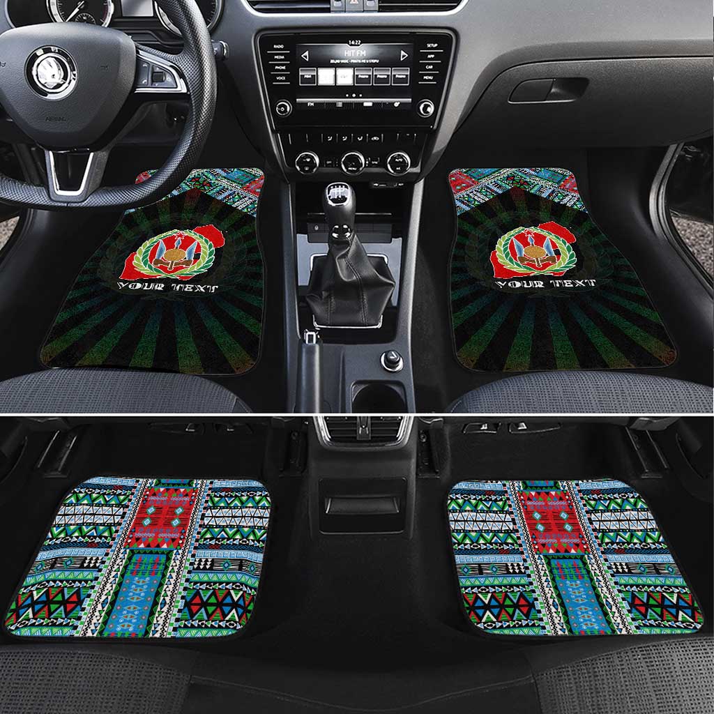 Djibouti Roots Car Mats African Map in Fingerprint and Tribal Colors