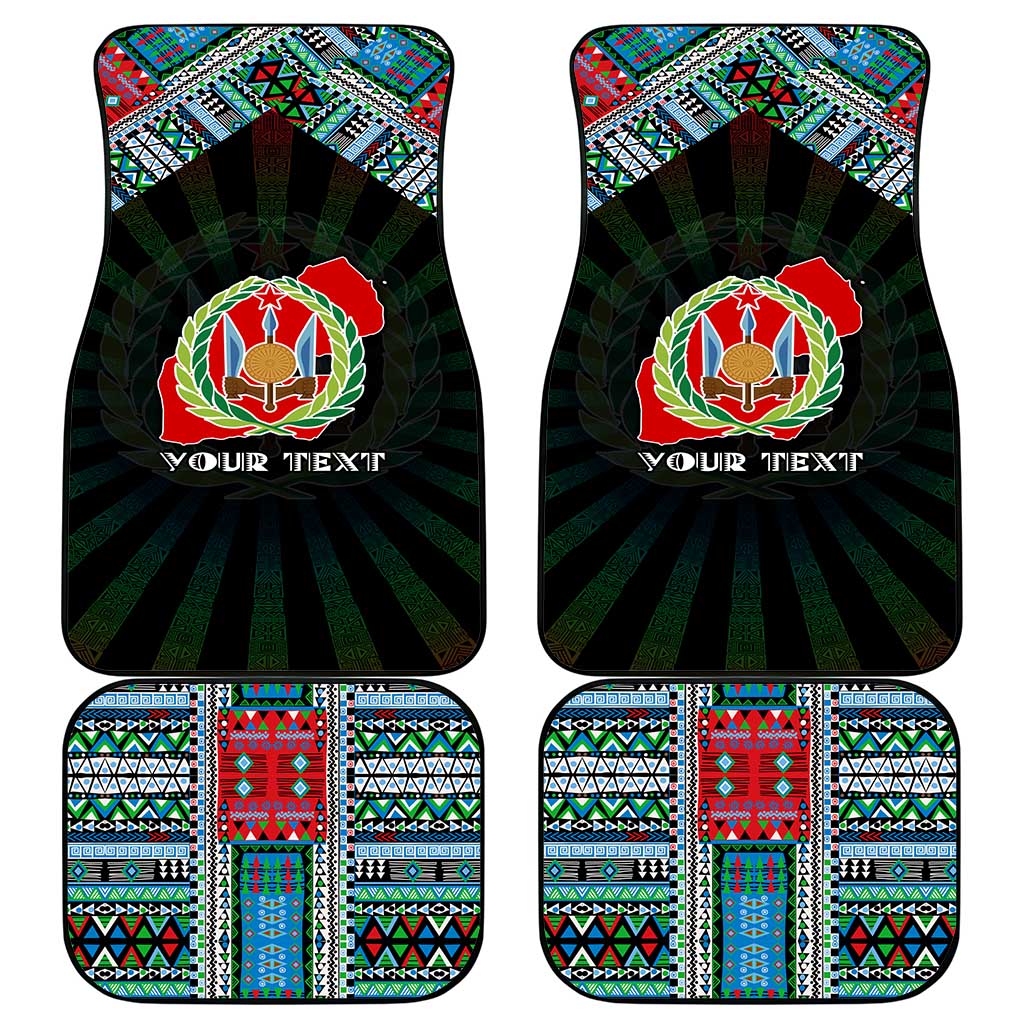 Djibouti Roots Car Mats African Map in Fingerprint and Tribal Colors