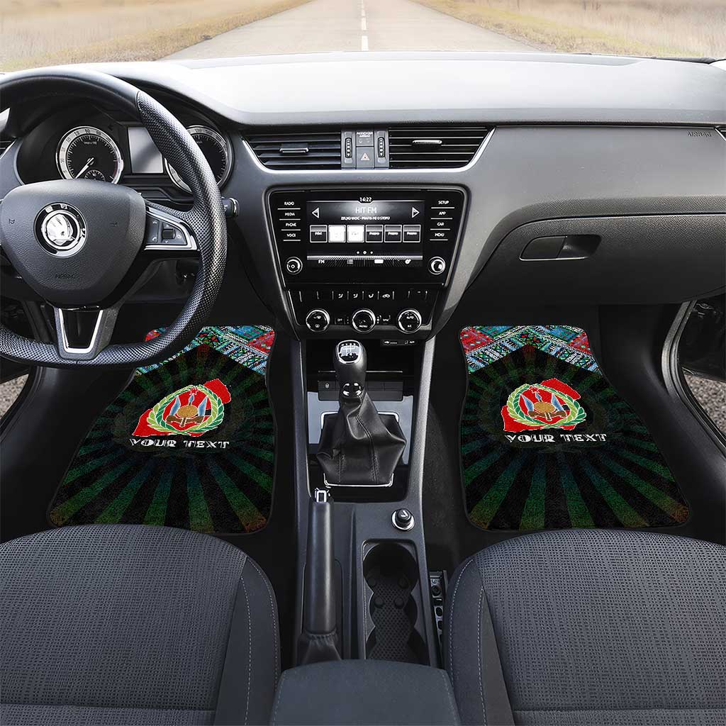 Djibouti Roots Car Mats African Map in Fingerprint and Tribal Colors