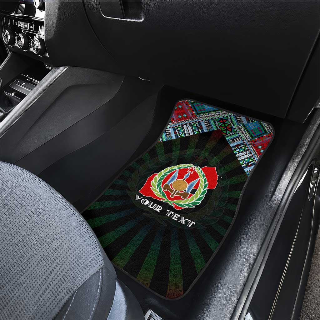 Djibouti Roots Car Mats African Map in Fingerprint and Tribal Colors